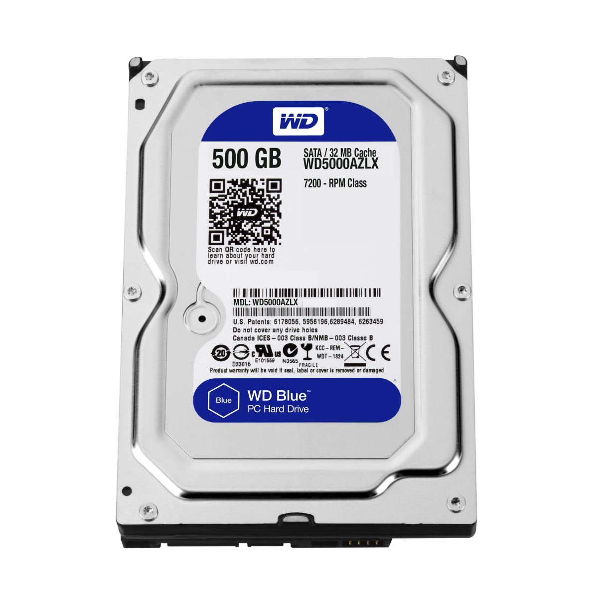 Hard Drive - Wd Blue WD5000AZLX - 500GB - SATA 3.5in - 7200rpm - 32MB Buffer