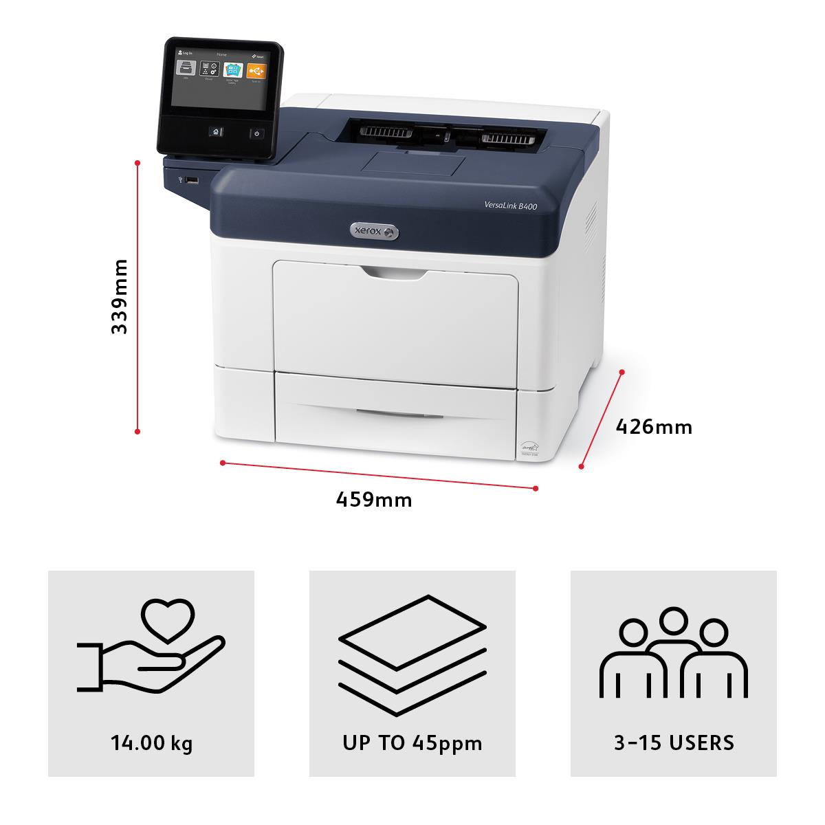 VersaLink B400V_DN - Printer - Laser - Legal - USB / Ethernet / NFC Tap-to-Pair