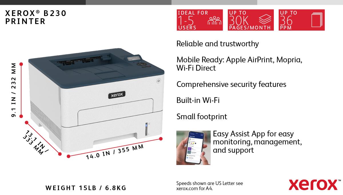 VersaLink B230V_DNI - Printer - Laser - A4 - USB / Ethernet / Wi-Fi