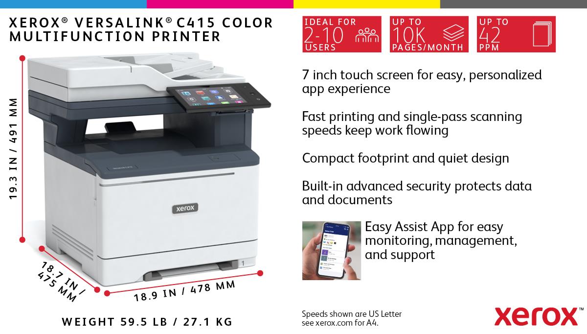 VersaLink C415V_DN - Color Multifunction Printer - Laser - A4 - USB / Ethernet