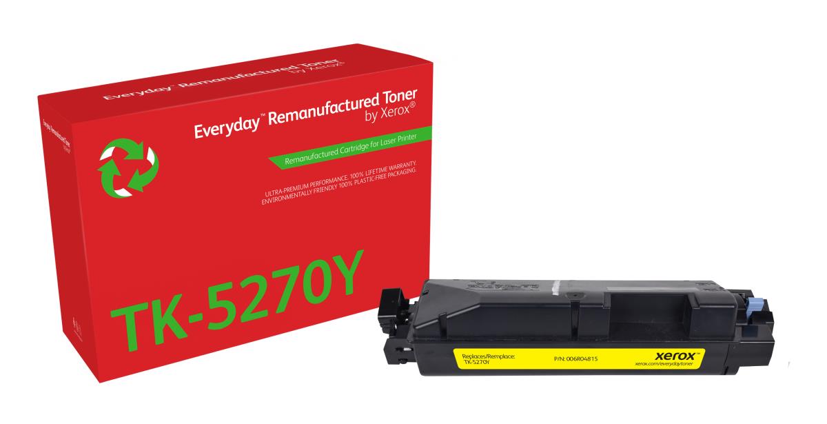 Everyday Remanufactured Compatible Toner Cartridge - Kyocera TK-5270Y - Standard Yield - 6000 Pages - Yellow
