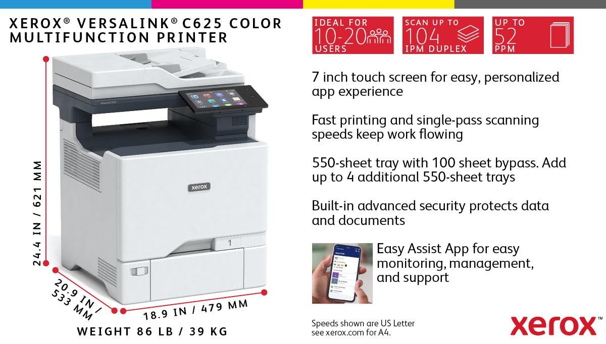 VersaLink C625V/DN - Color Multifunction - Laser - A4 - USB/ Ethernet / NFC