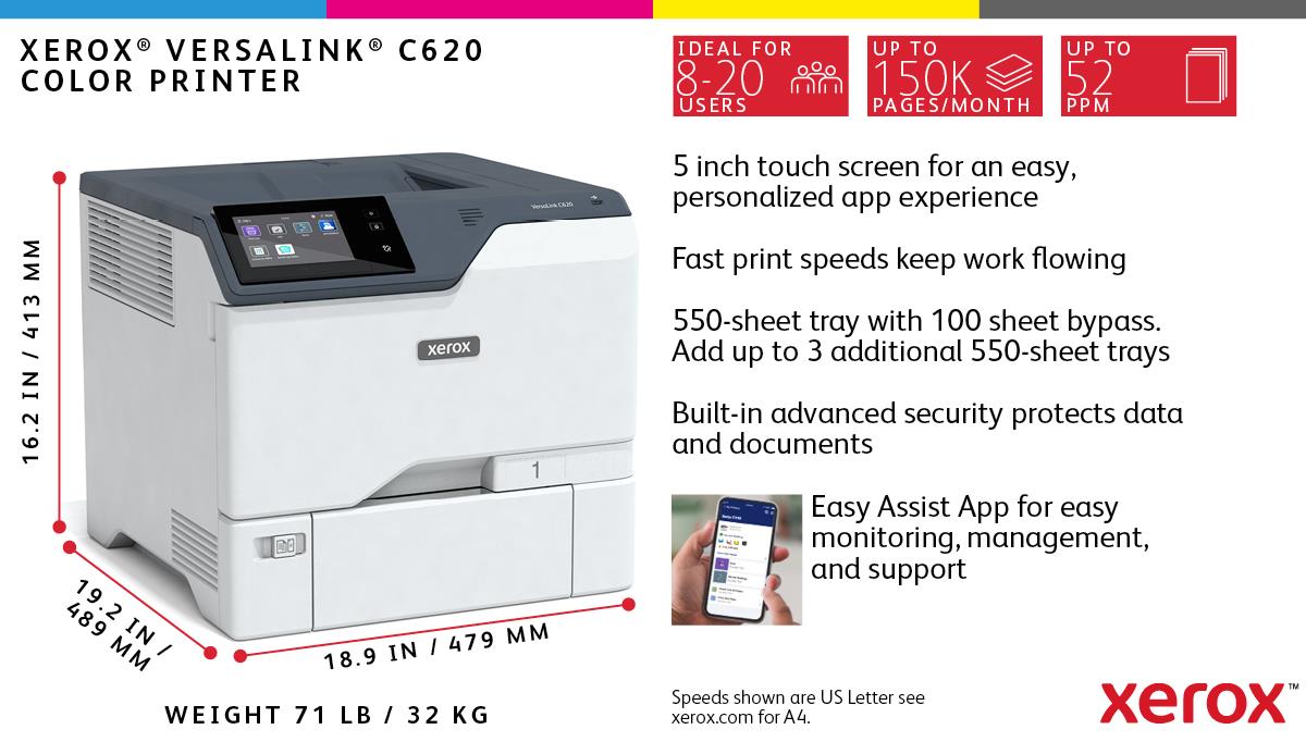 VersaLink C620V/DN - Color Multifunction - Laser - A4 - USB/ Ethernet / NFC