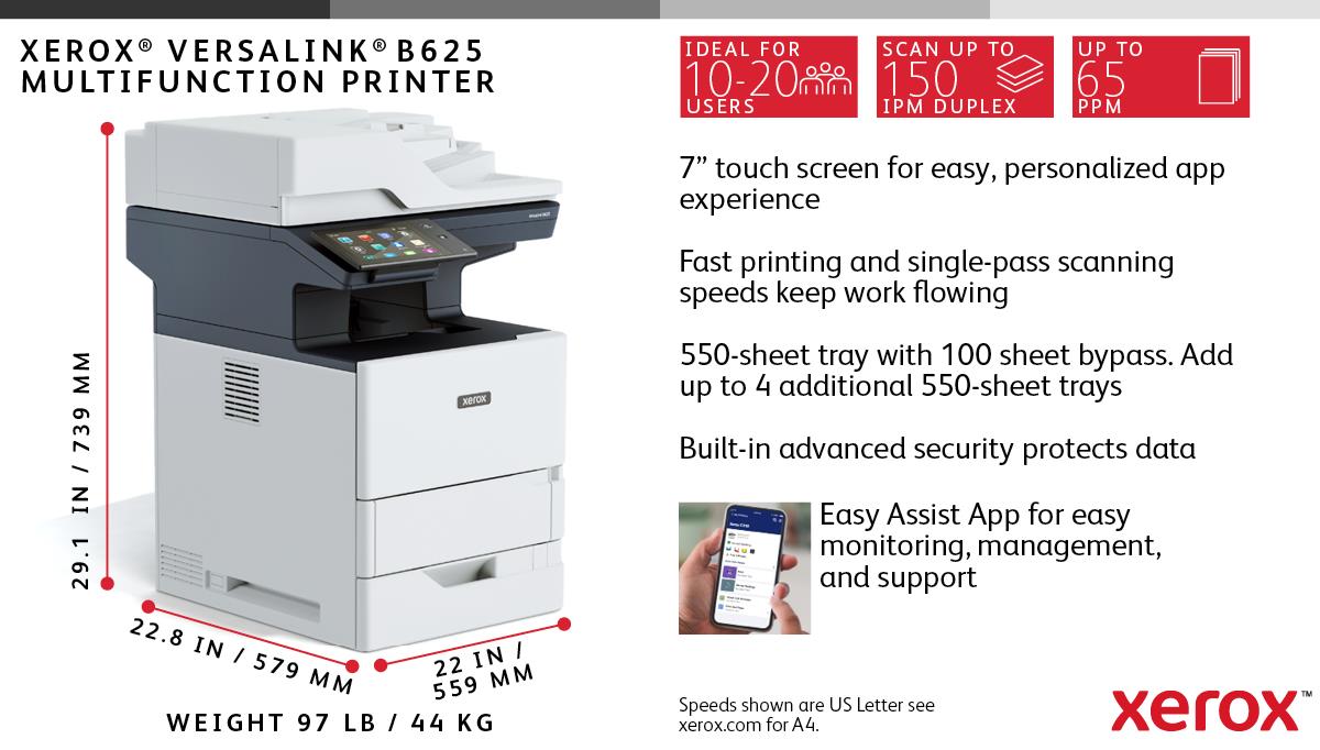 VersaLink B625V/DN - Printer - Laser - A4 - USB/ Ethernet / NFC