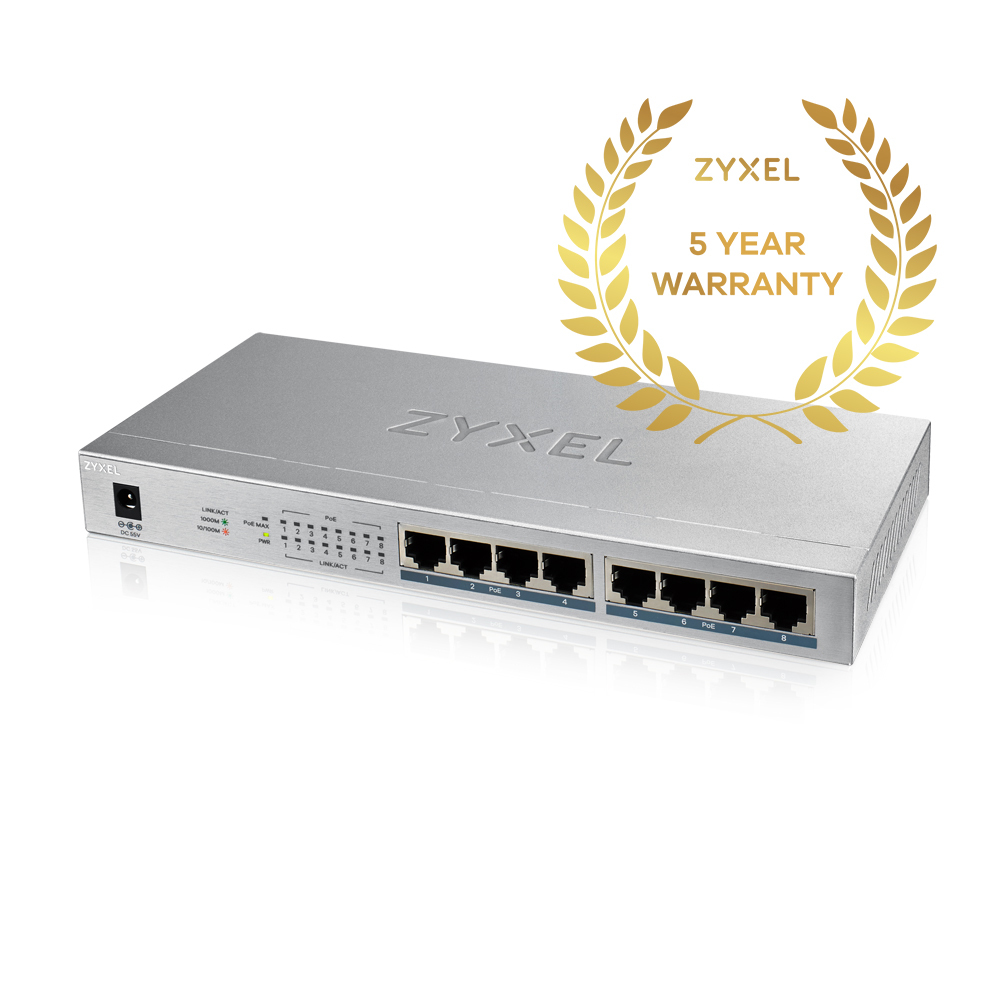 Gs1008hp - Gbe Unmanaged Poe+ Switch - 8 Port