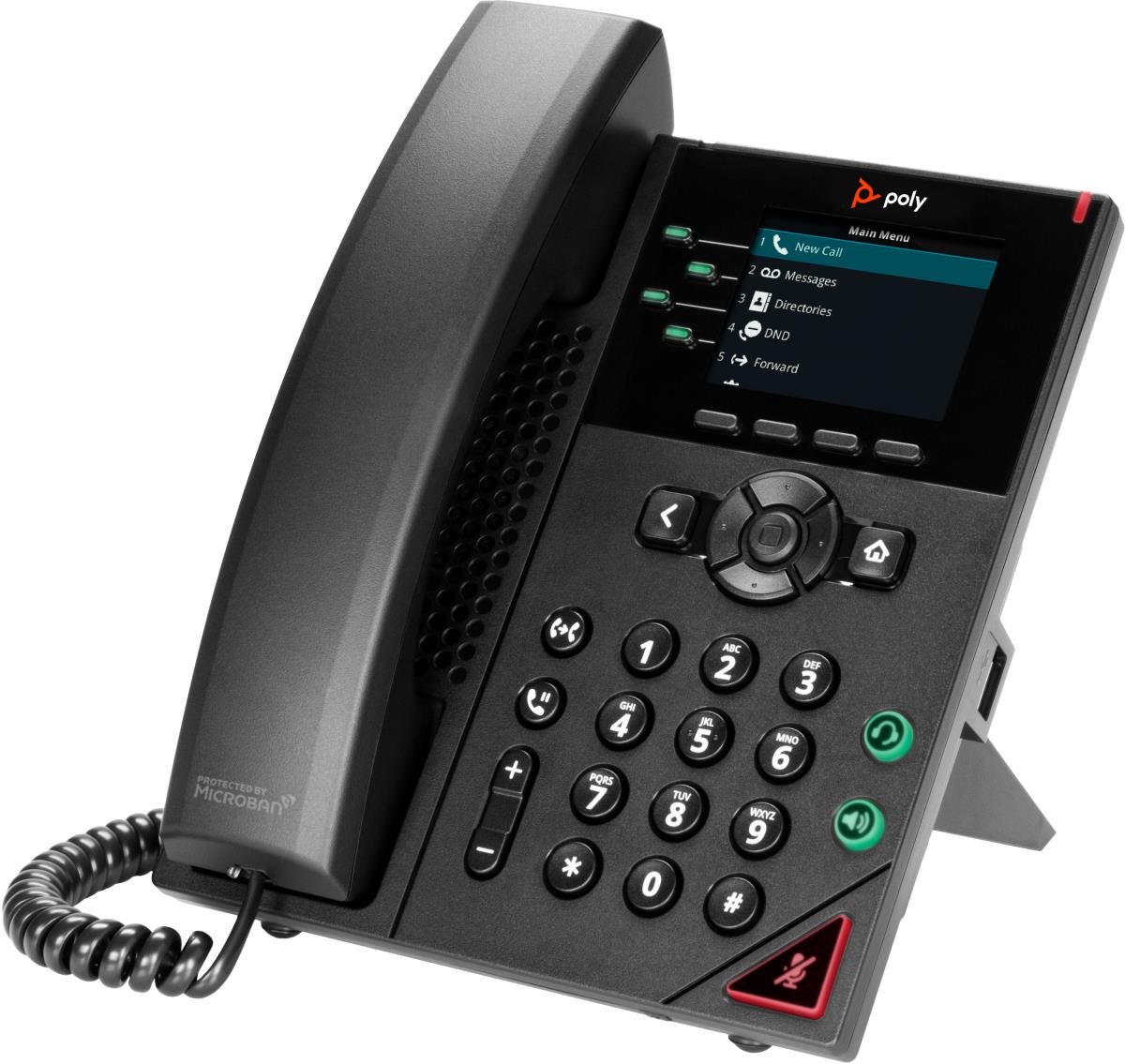 Business Ip Phone VVX 250 4-line With Dual 10/100/1000 Ethernet Ports. Poe Only. ShIPS Without Psu