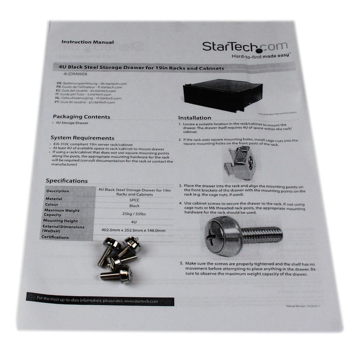 Storage Drawer 4u For Cabinet
