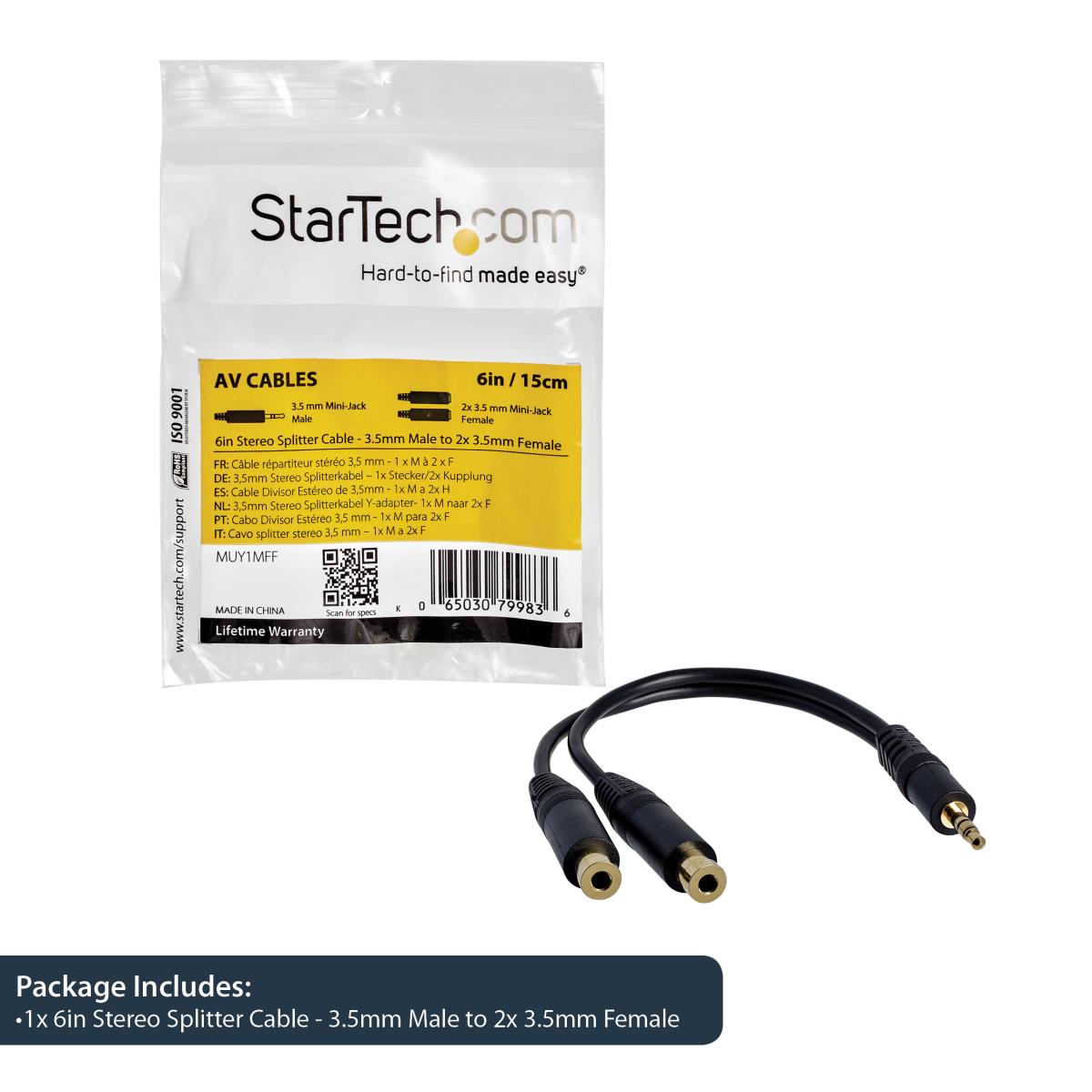 Splitter Cable Pc Speaker Y 6in