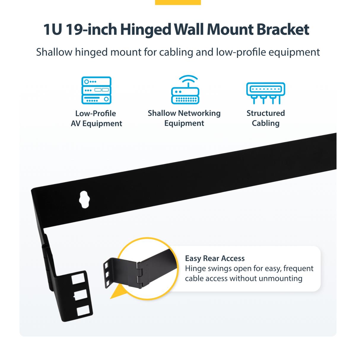 Wallmount Bracket 1u 19 Inch Hinged