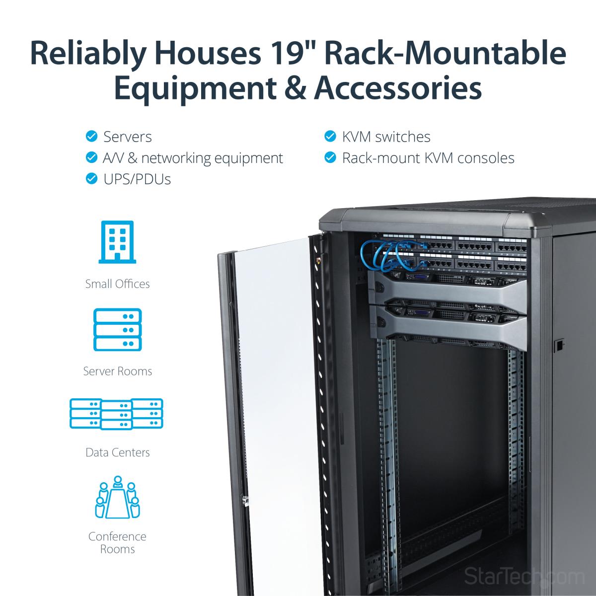 Knock-down Server Rack Cabinet With Casters 22u 36in