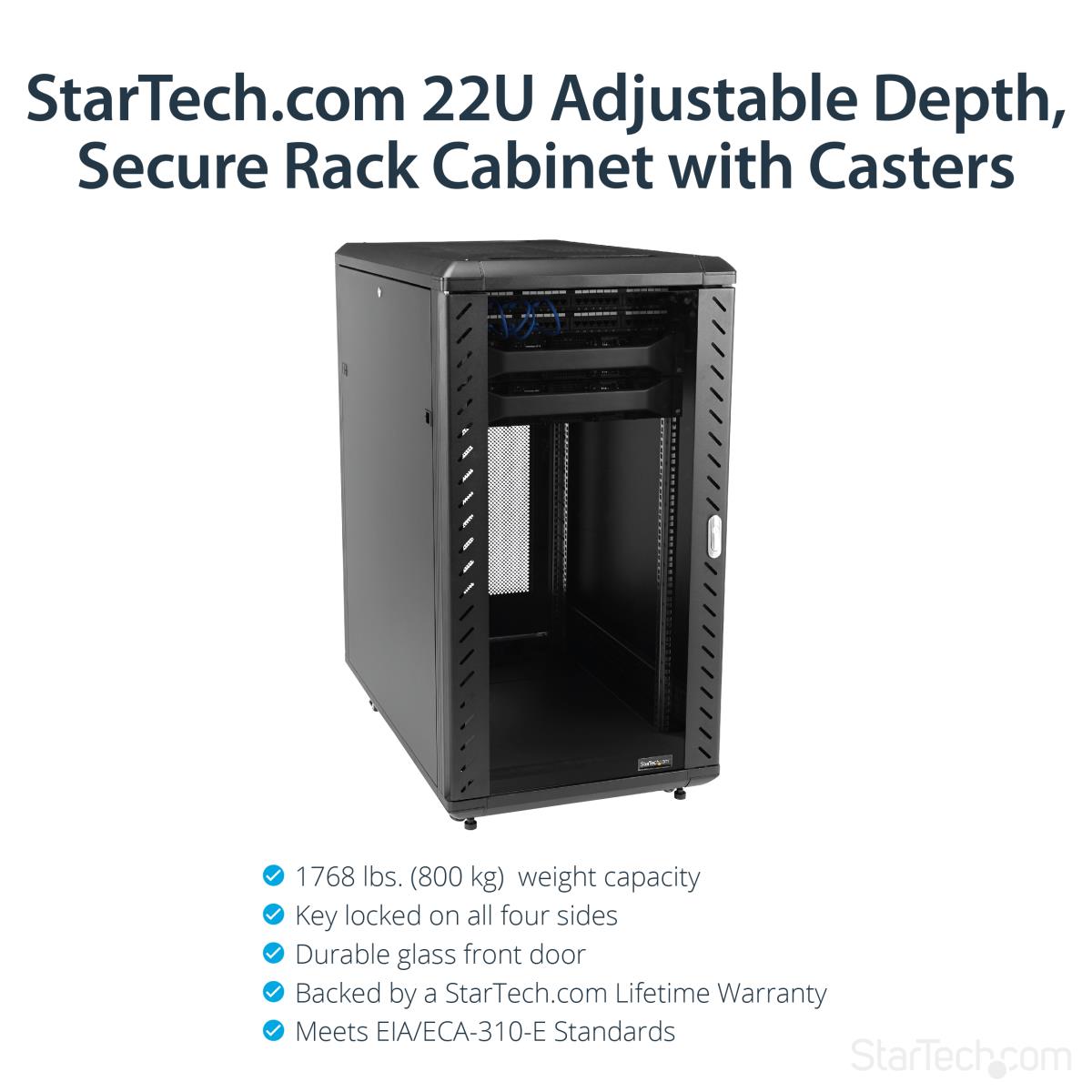 Knock-down Server Rack Cabinet With Casters 22u 36in