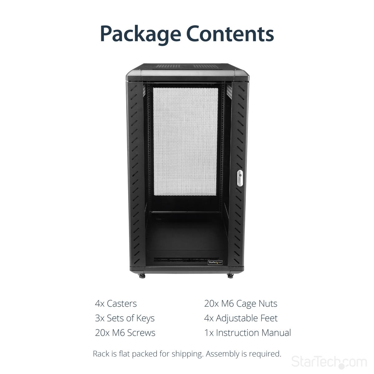 Knock-down Server Rack Cabinet With Casters 22u 36in