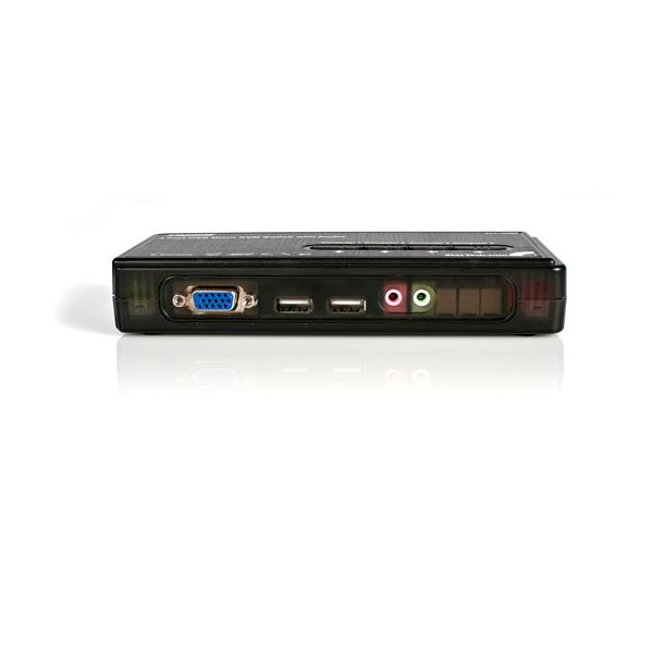 KVM Switch Kit USB 4 Port With Cables And Audio Black