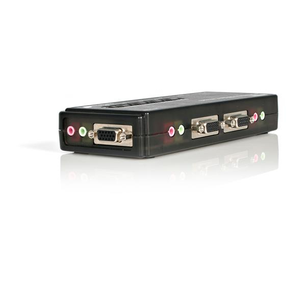 KVM Switch Kit USB 4 Port With Cables And Audio Black