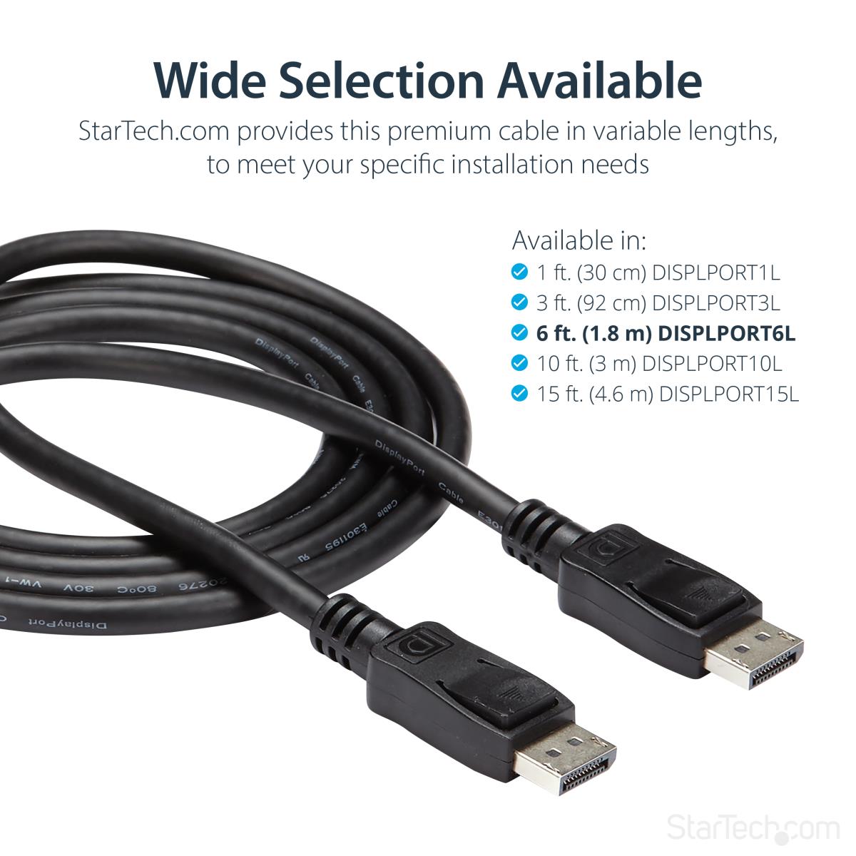 DisplayPort Video Cable With Latches 2m