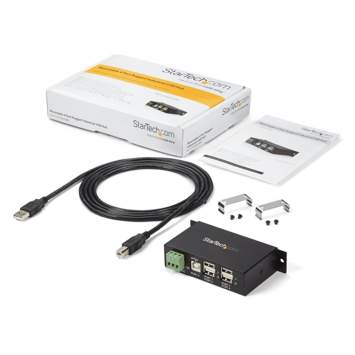 Mountable 4 Port Rugged Industrial USB Hub