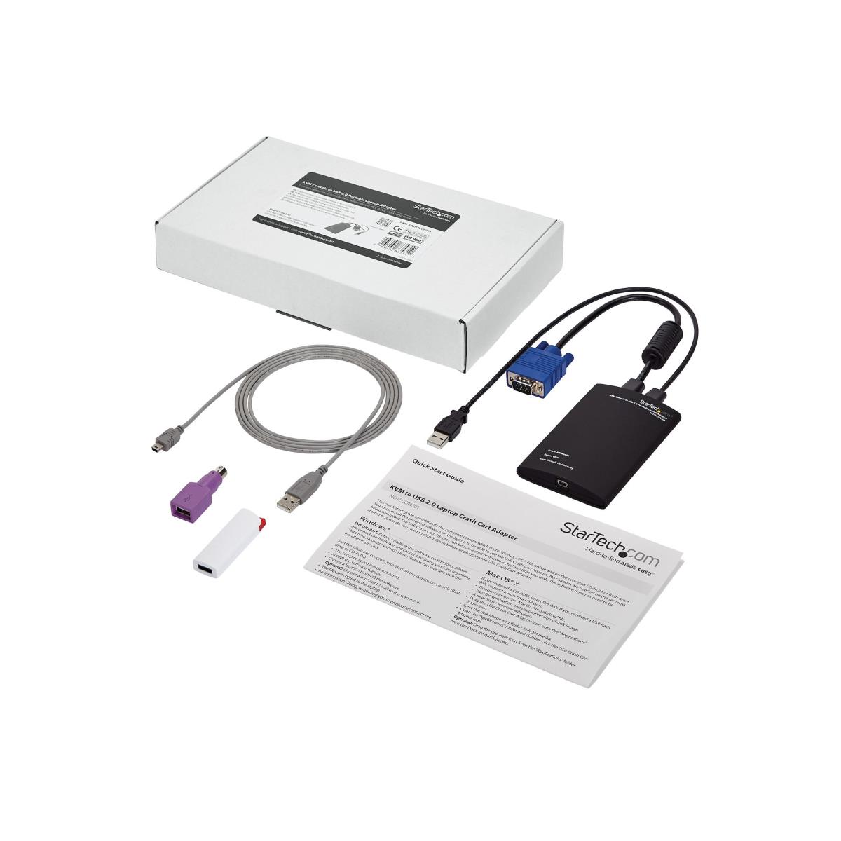 KVM Console To USB 2.0 Portable Laptop Crash Cart Adapter - Notecons01