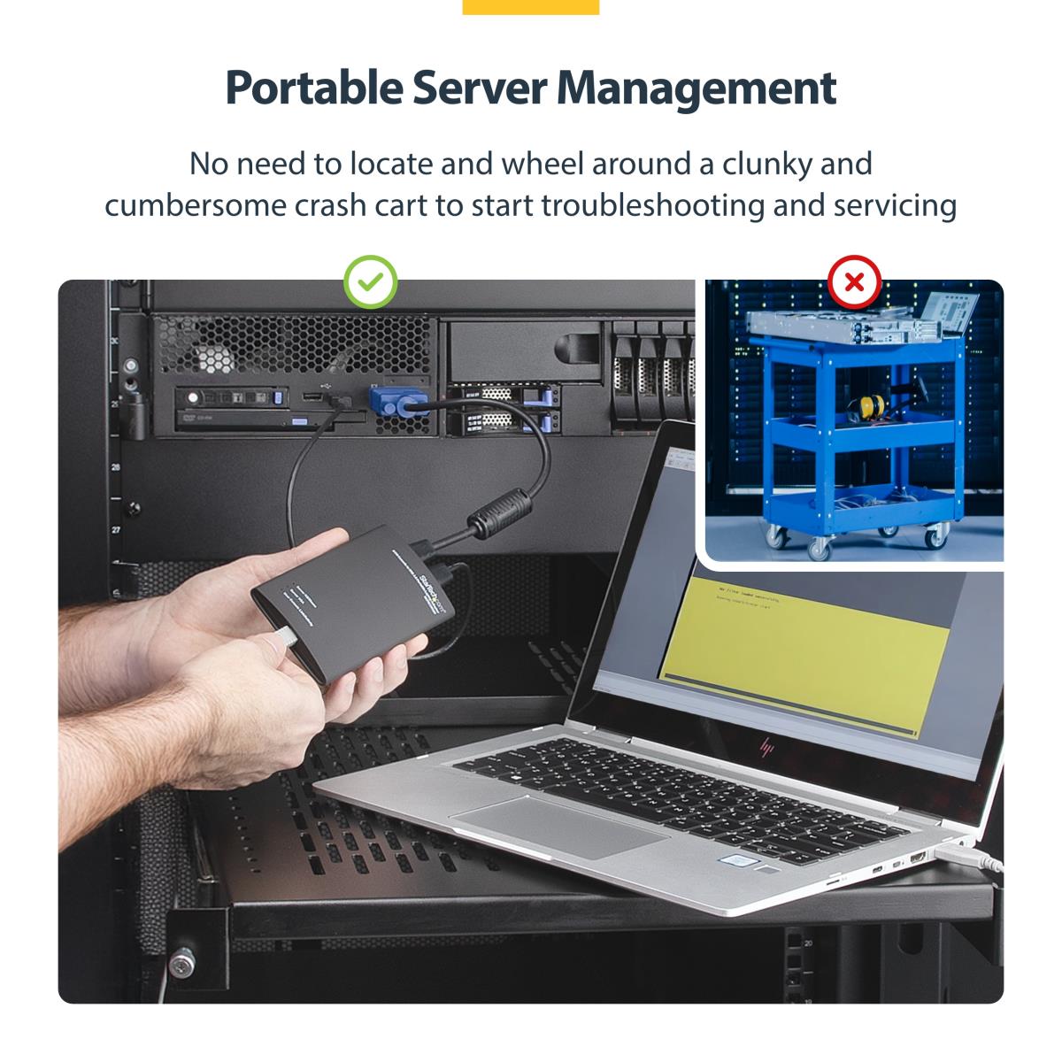 KVM Console To USB 2.0 Portable Laptop Crash Cart Adapter - Notecons01