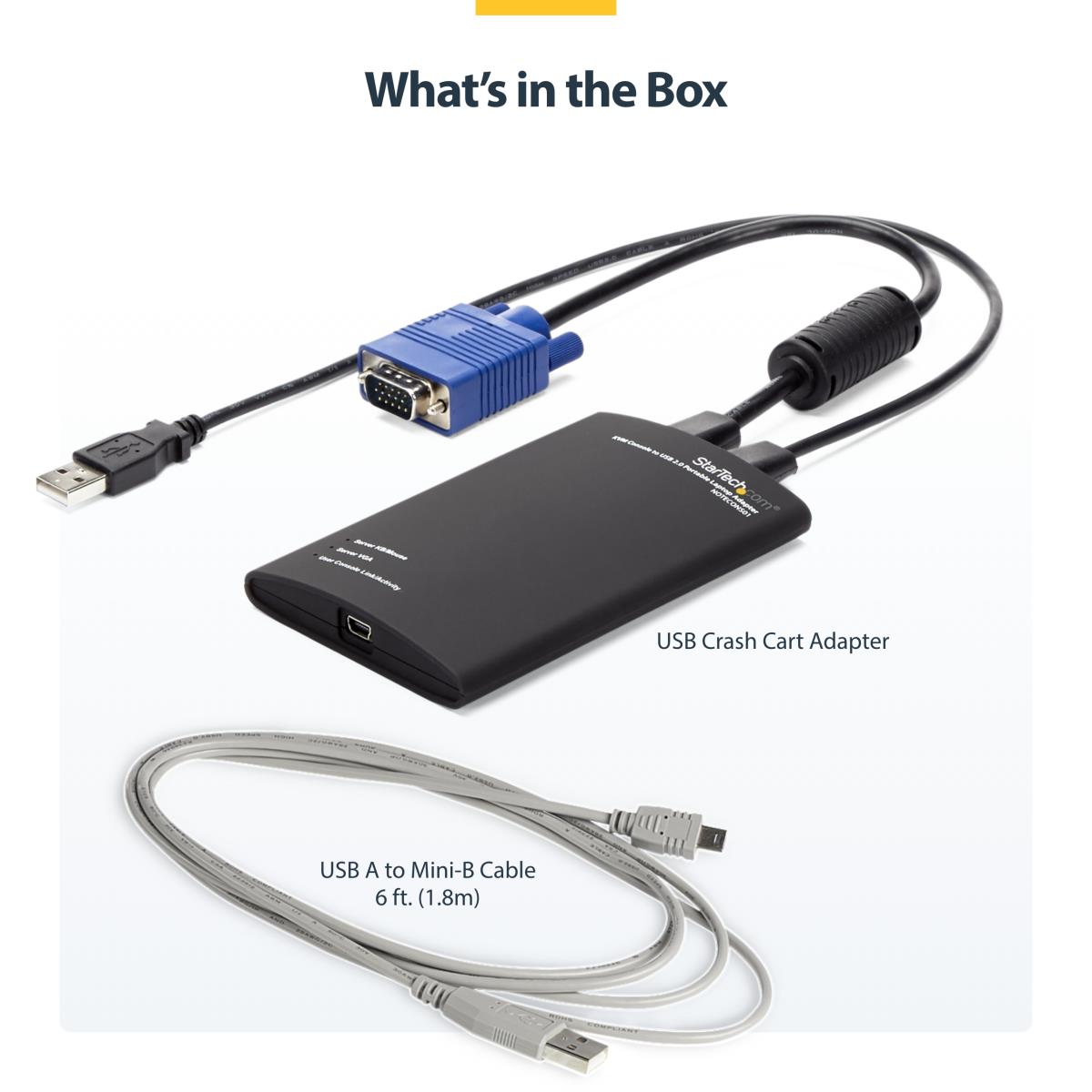 KVM Console To USB 2.0 Portable Laptop Crash Cart Adapter - Notecons01