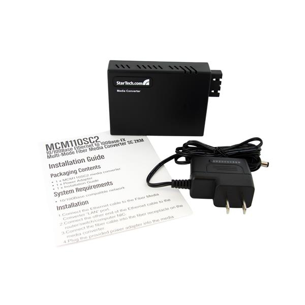 Ethernet To Multi Mode Fiber Media Converter 10/100 Sc 2km