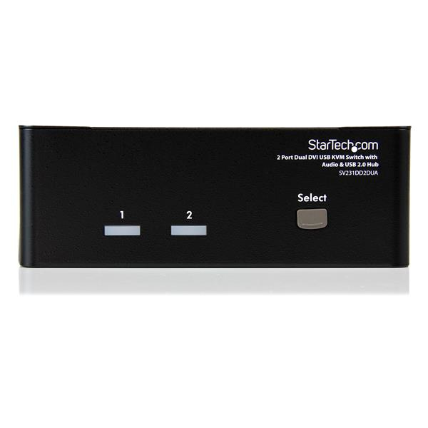 KVM Switch Dual DVI USB 2 Port With Audio & USB 2.0 Hub