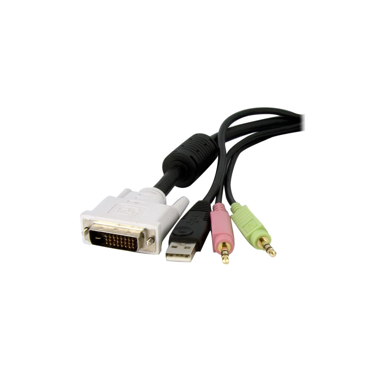 Cable For KVM DVI-d W/ Audio & Microphone USB Dual Link 4-in-1 2m