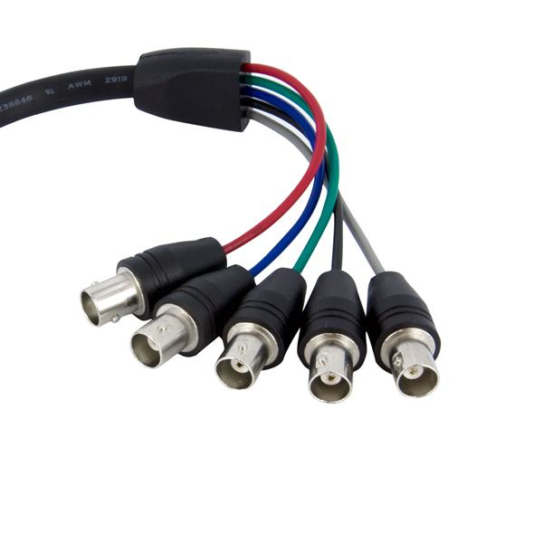 Coax Hd15 Vga To 5 Bnc Rgbhv Monitor Cable - M/f 30cm