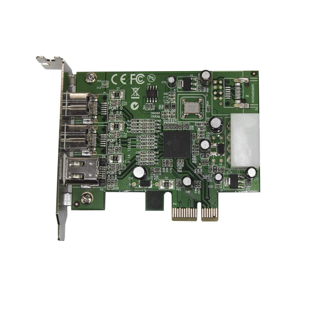 Firewire Card Adapter 3 Port 2b 1a Low Profile 1394 Pci-e