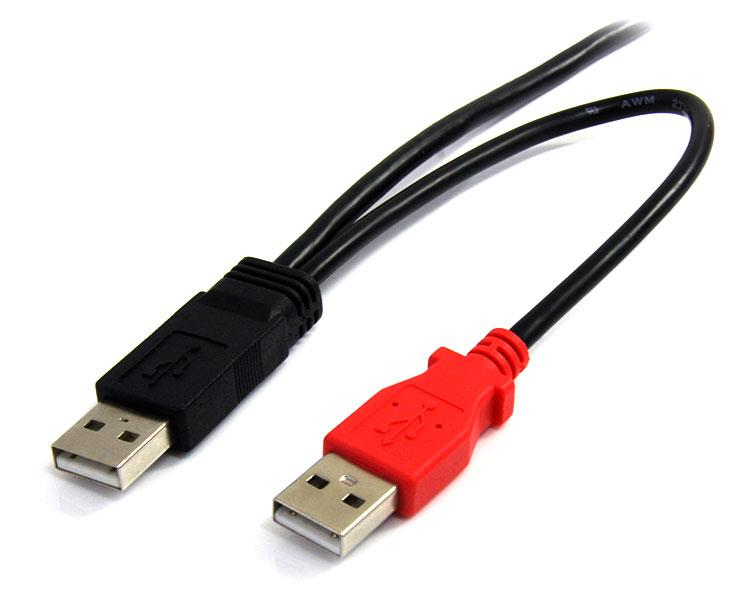USB Y Cable For External Hard Drive - USB A To Mini B 6ft