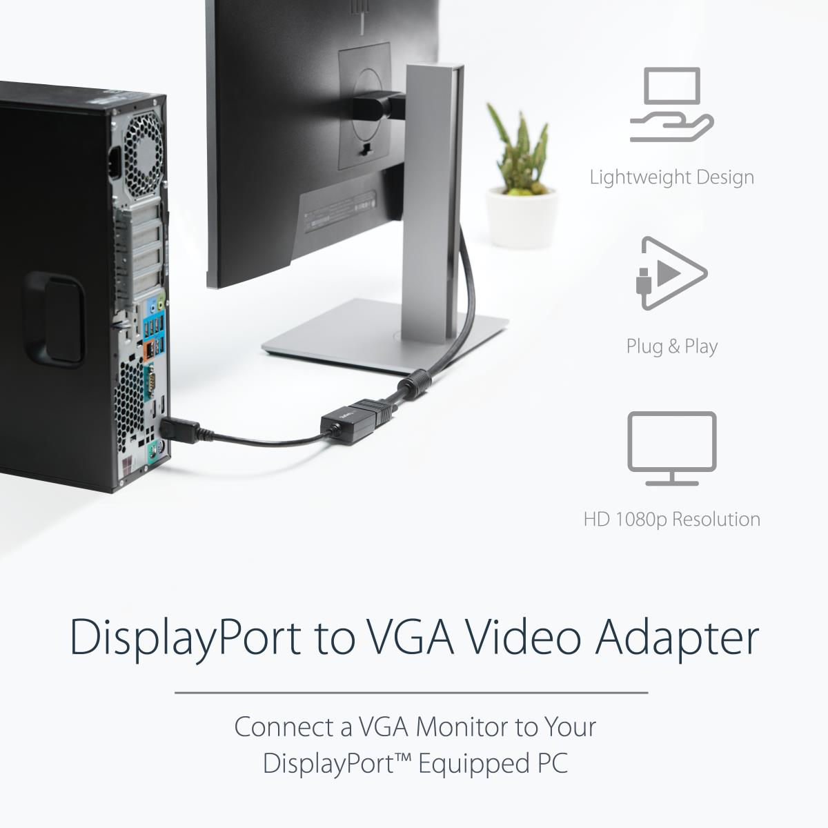DisplayPort To Vga Video Adapter Converter 30cm - Dp2vga2