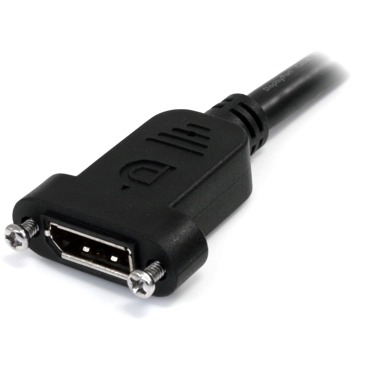 Powered DisplayPort Panel Mount Cable With Power 1m