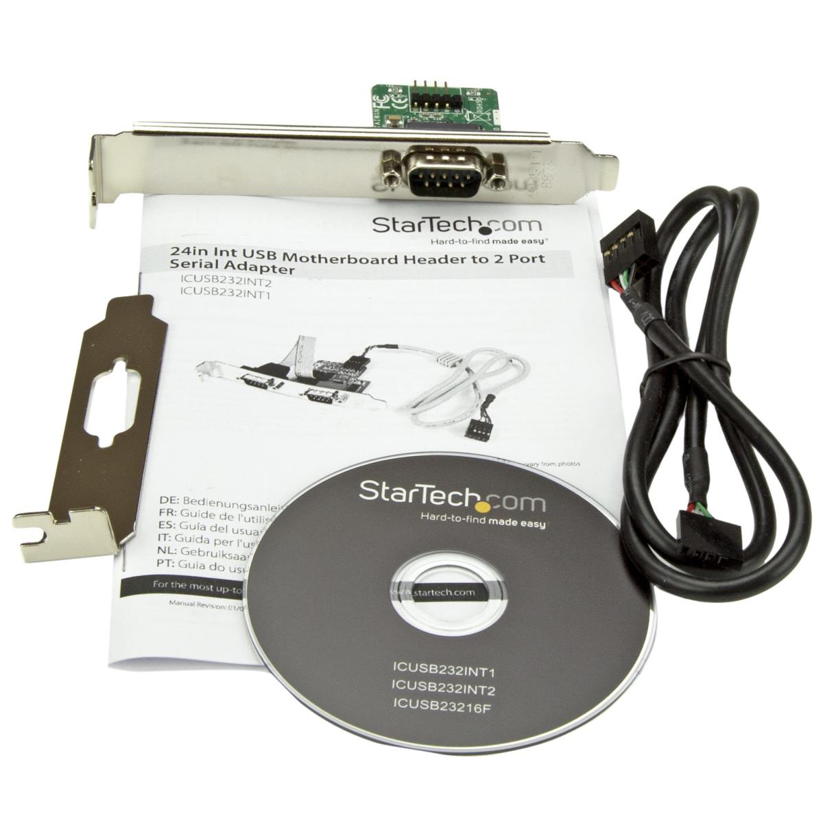 Internal Motherboard USB Header To Serial Rs232 Adapter 24in