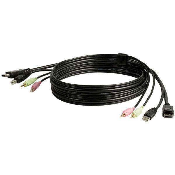 Cable For KVM DisplayPort 4-in-1 USB - Audio & Microphone