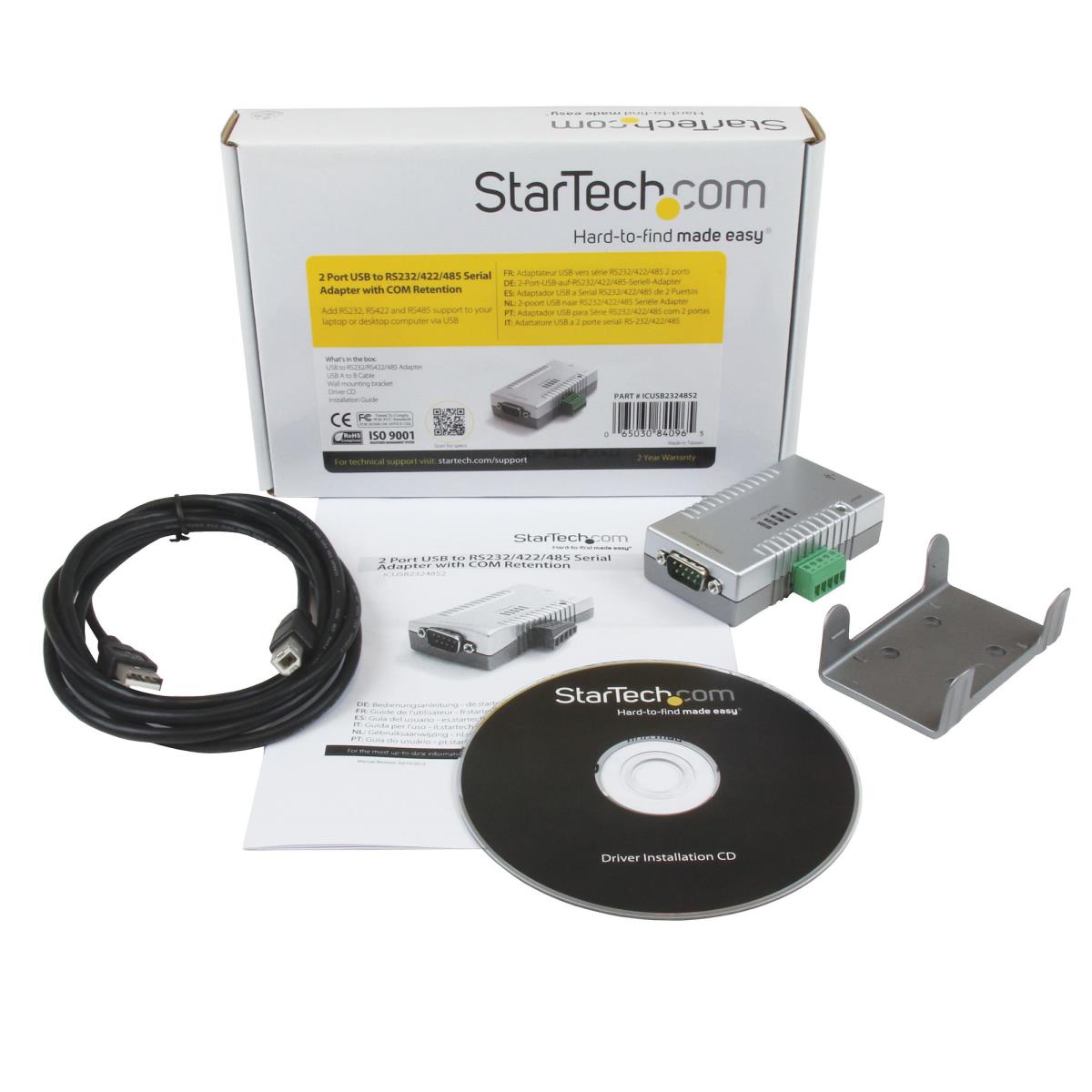 USB To Rs232 2 Port Rs422/ Rs485 Serial Adapter With Com Retention