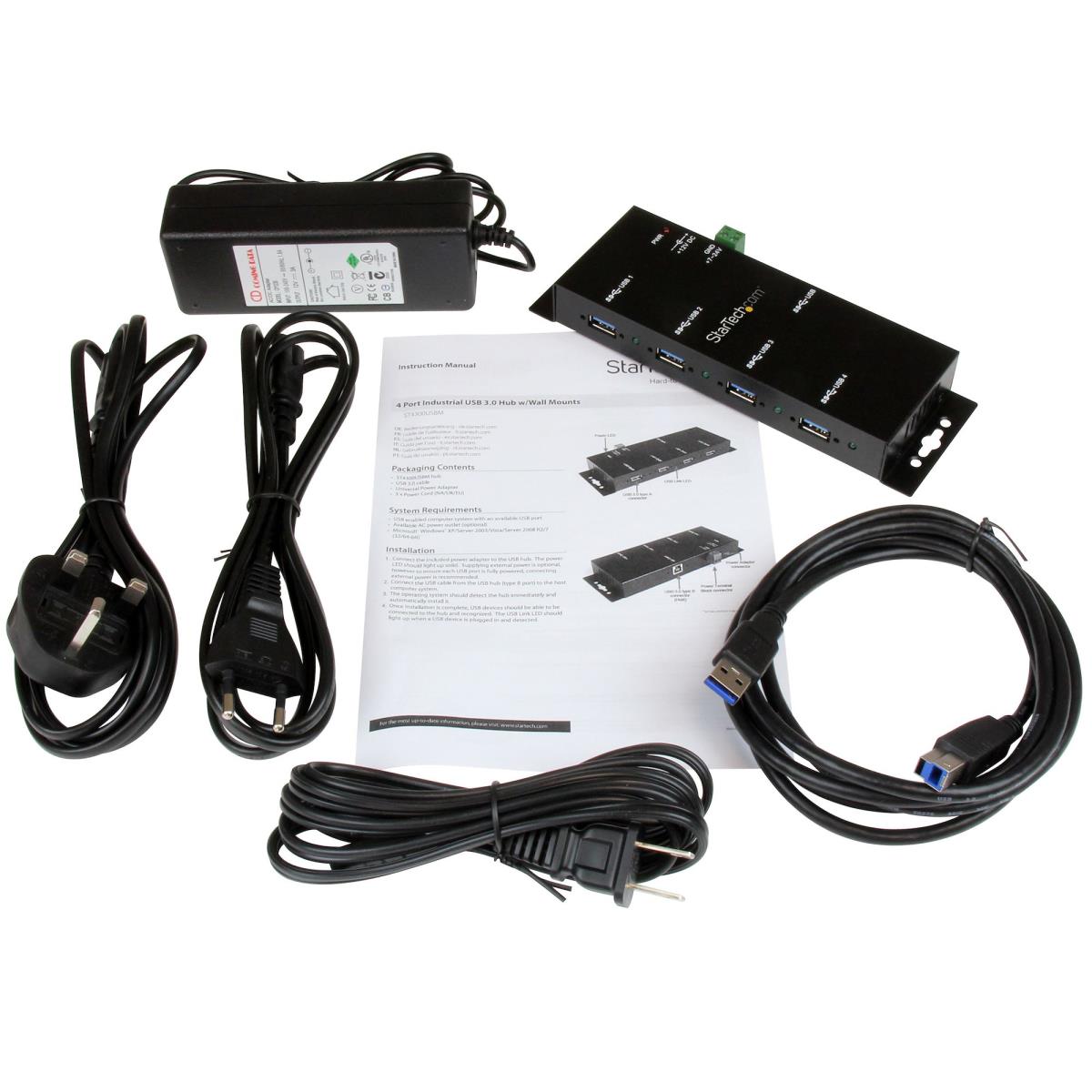 Mountable 4 Port Rugged Indstrl Superspeed USB3.0 Hub