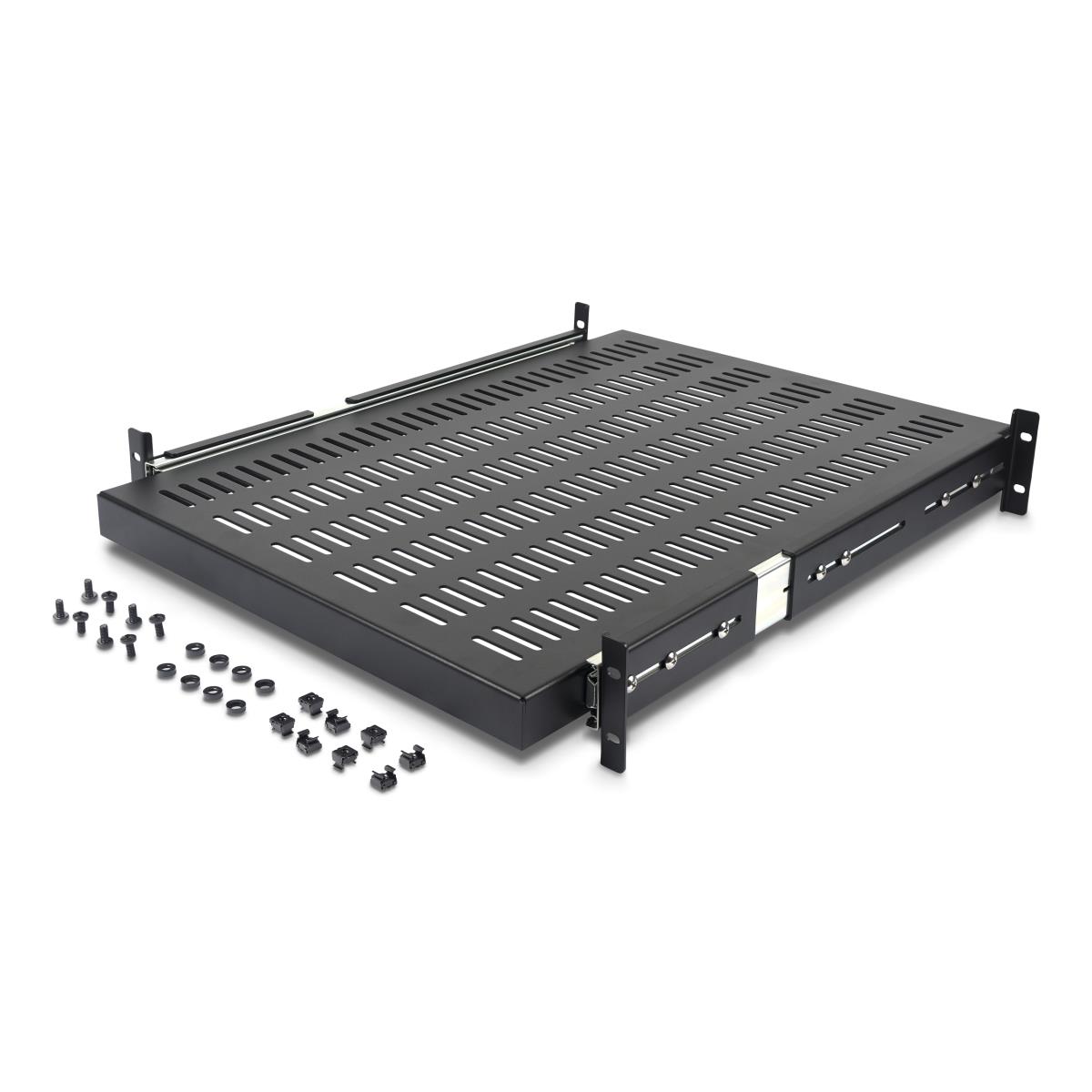Vented Adjustable Depth Sliding Server Rack Cabinet Shelf 19in