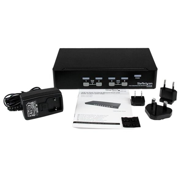 KVM Switch 4 Port 1u Rack Mount USB With Osd