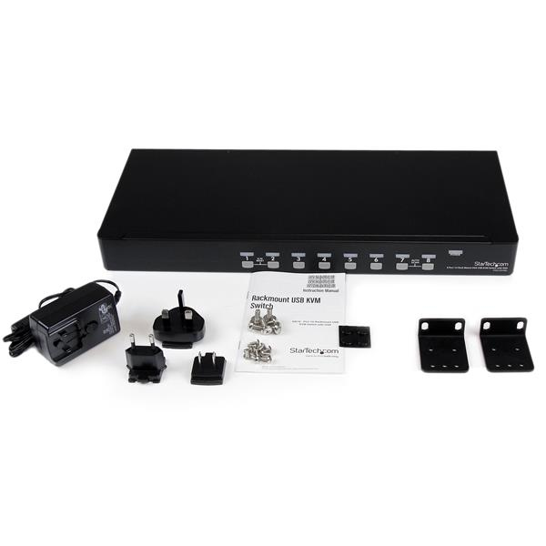 KVM Switch 8 Port 1u Rack Mount USB With Osd