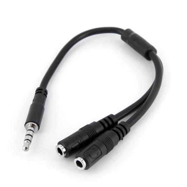 Headset Splitter Adapter 3.5mm 4 Pin To 2x 3 Pin 3.5mm - M/f