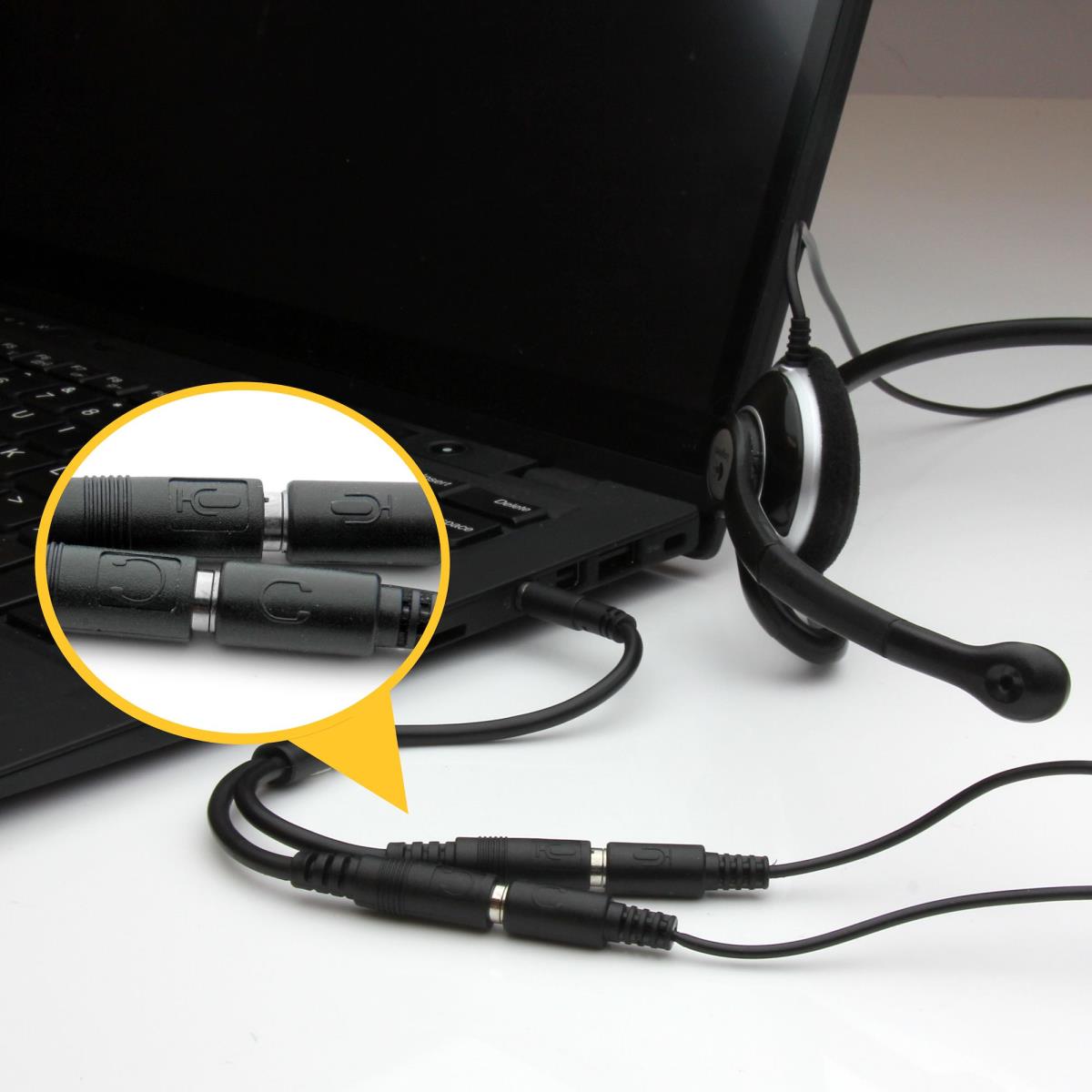 Headset Splitter Adapter 3.5mm 4 Pin To 2x 3 Pin 3.5mm - M/f