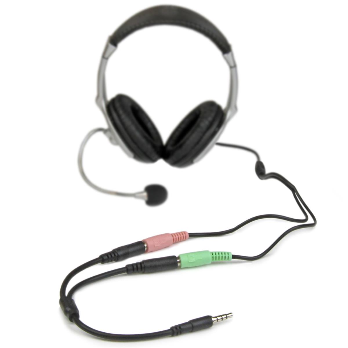 Headset Splitter Adapter 3.5mm 4 Pin To 2x 3 Pin 3.5mm - M/f