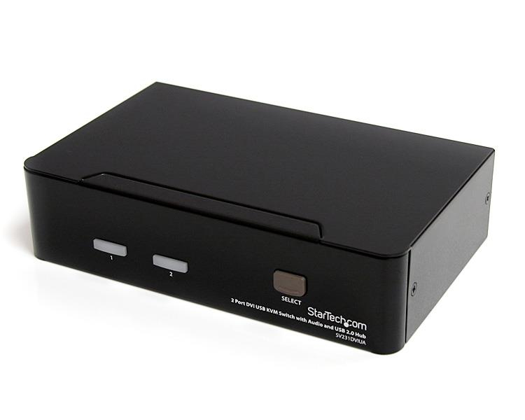 KVM Switch DVI USB With Audio And USB 2.0 Hub 2 Port