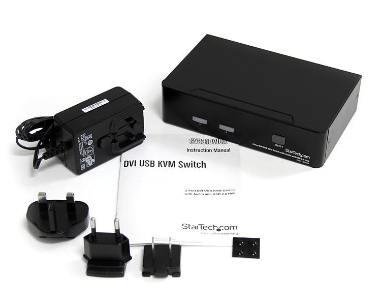 KVM Switch DVI USB With Audio And USB 2.0 Hub 2 Port