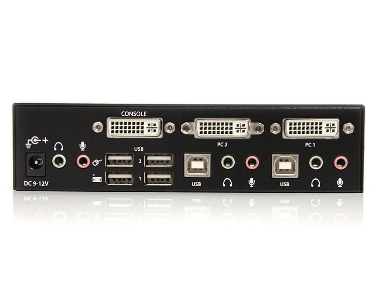 KVM Switch DVI USB With Audio And USB 2.0 Hub 2 Port