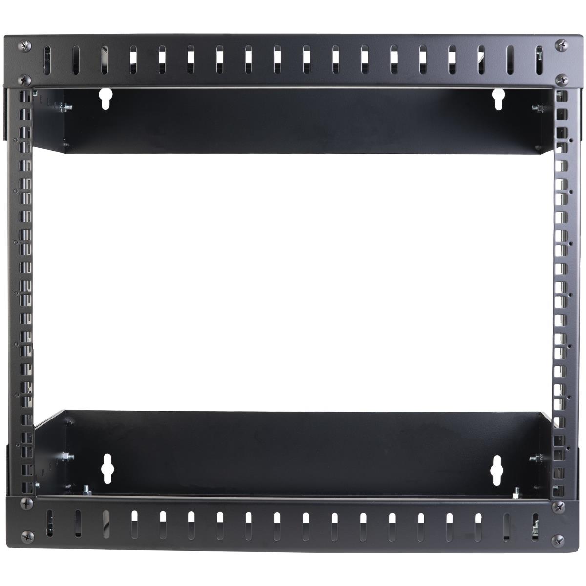 8u Open Frame Wall Mount Equipment Rack - Adjustable Depth