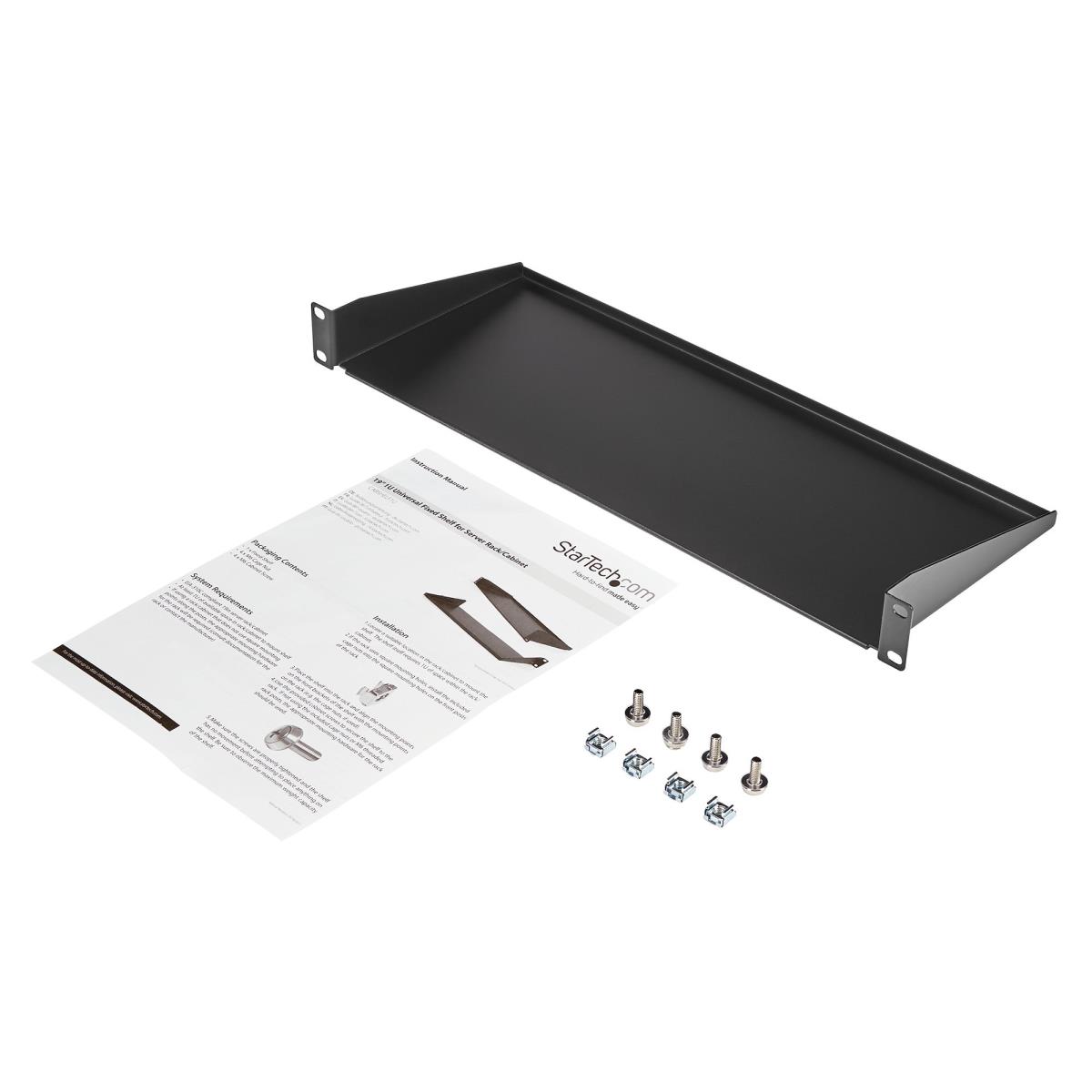 Universal Fixed Server Rack Cabinet Shelf - 19in 1u