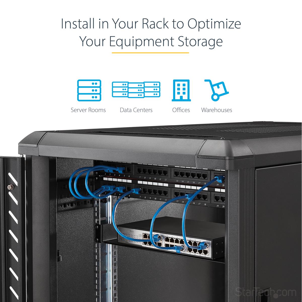 Universal Fixed Server Rack Cabinet Shelf - 19in 1u
