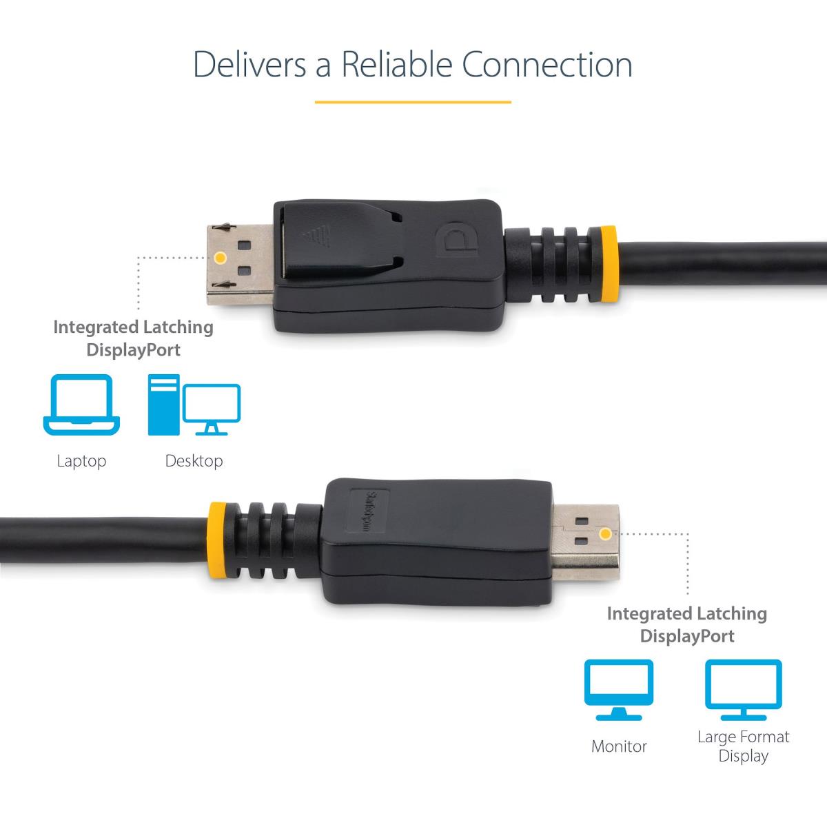 DisplayPort Cable With Latches - M/m 0.5m