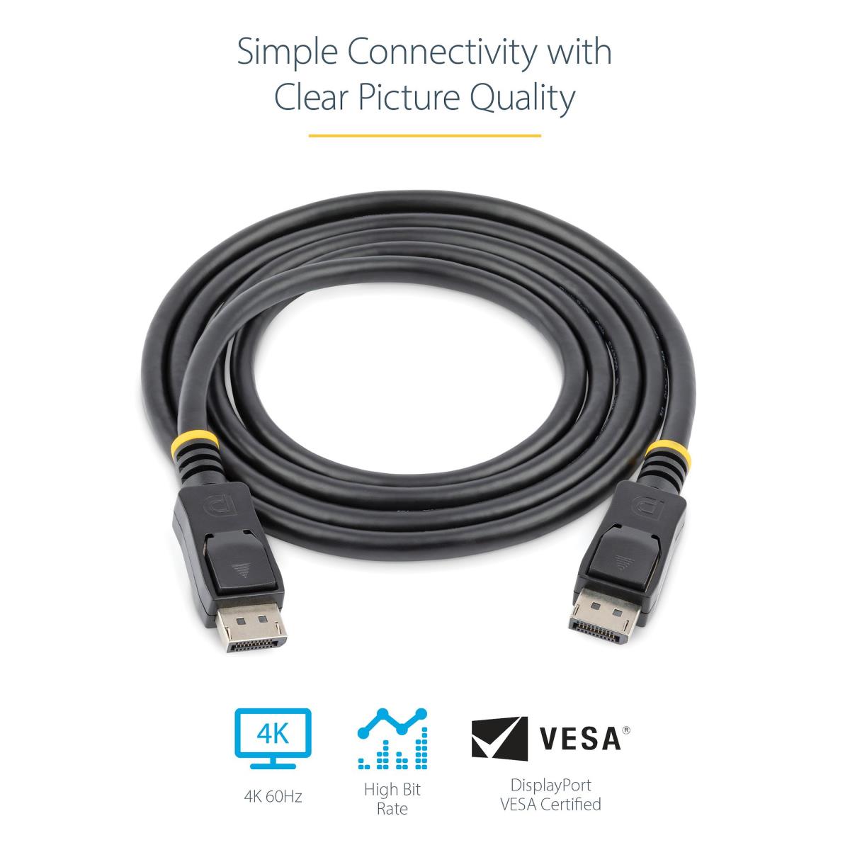 DisplayPort Cable With Latches - M/m 2m
