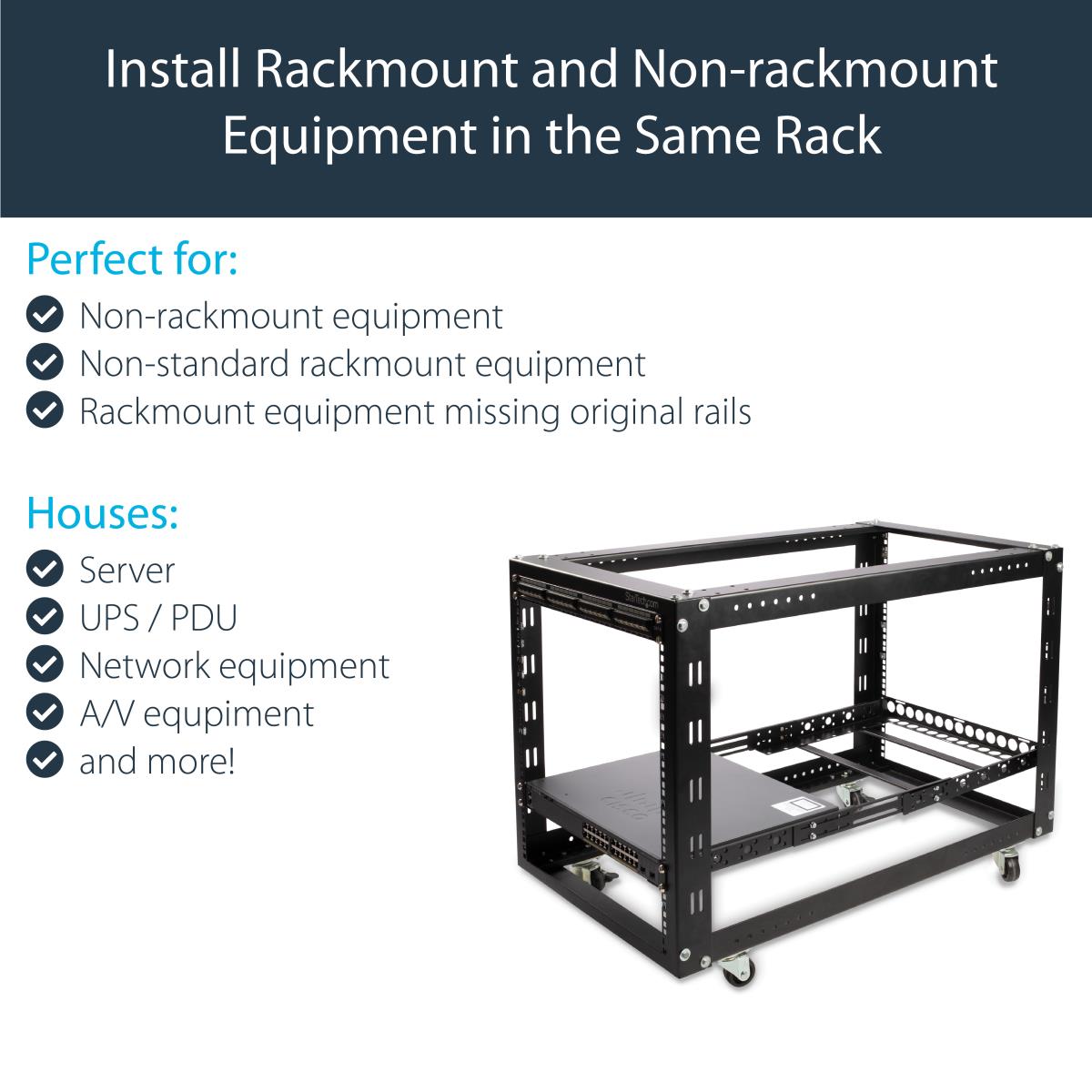 Universal Server Rack Rails 1u Fixed 19 Inch Adjustable Depth